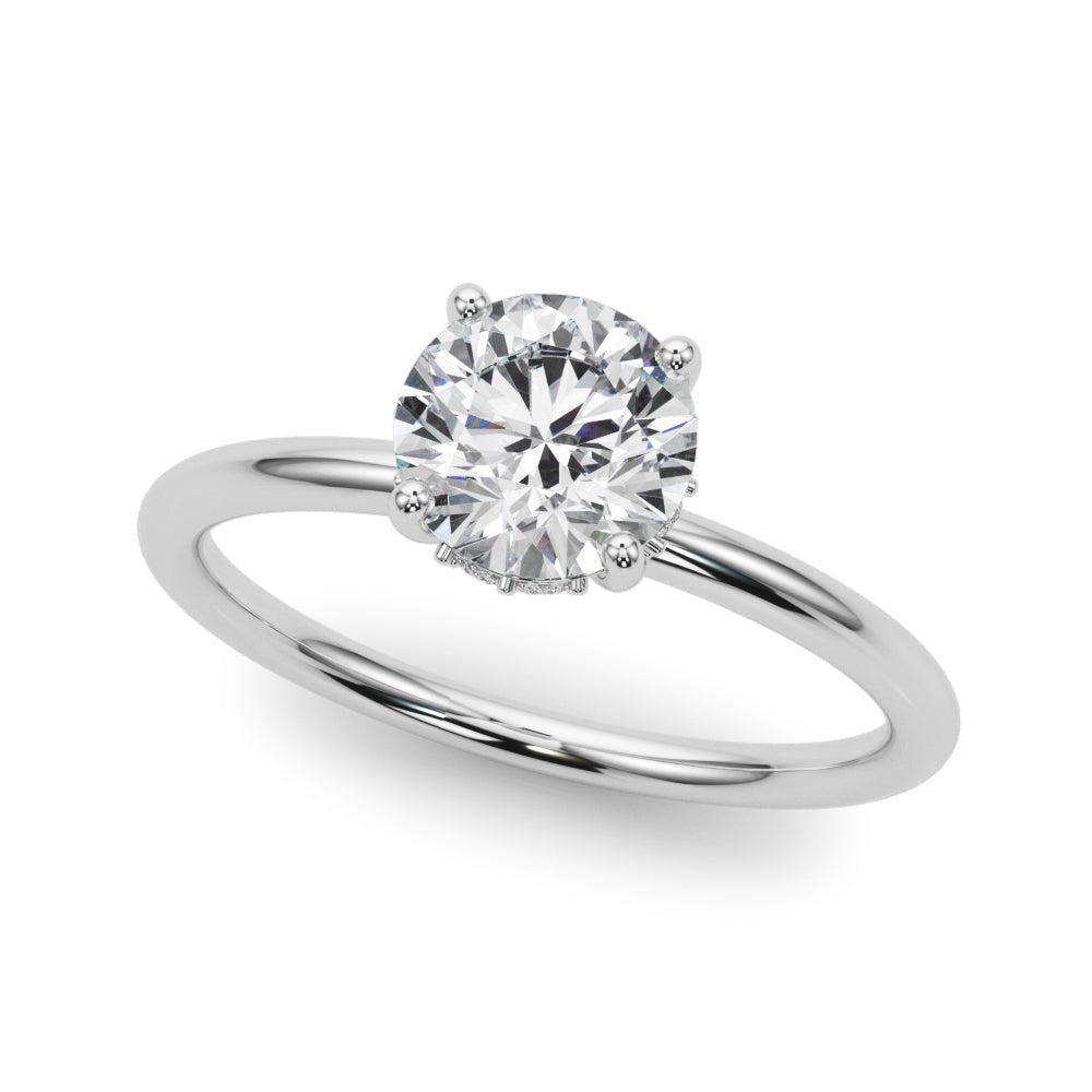 Hidden Halo Round Center Engagement Ring - Diamonds By Rothschild