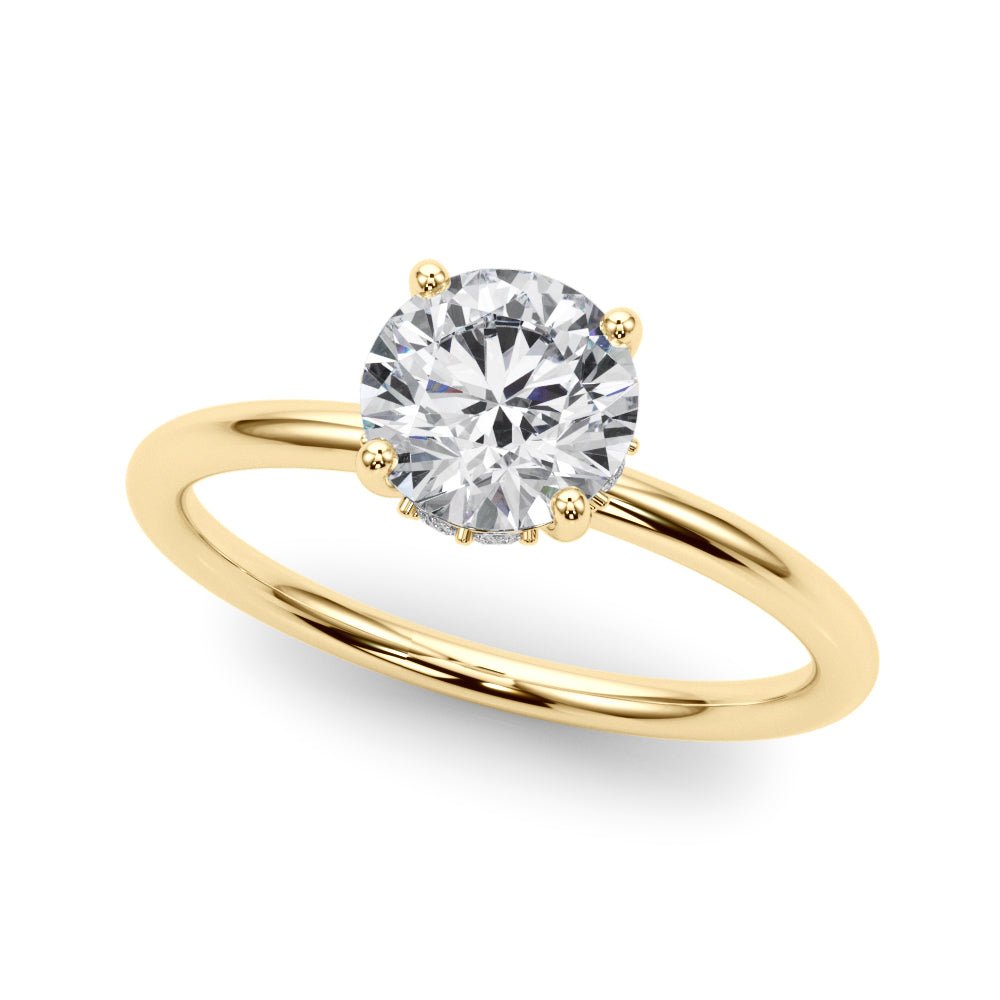 Hidden Halo Round Center Engagement Ring - Diamonds By Rothschild