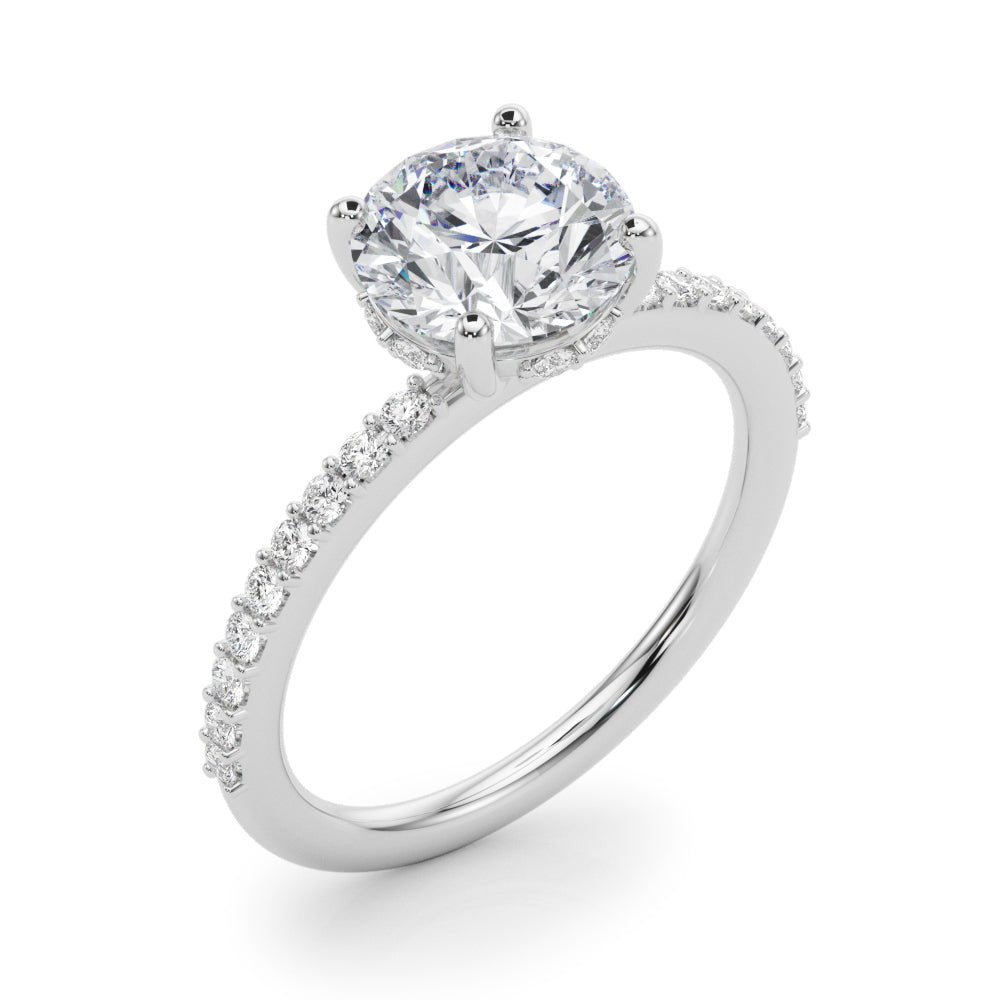 Hidden Halo Round Center Pavé Engagement Ring - Diamonds By Rothschild