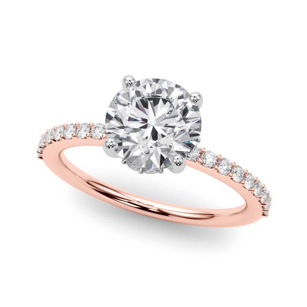 Hidden Halo Round Center Pavé Engagement Ring - Diamonds By Rothschild