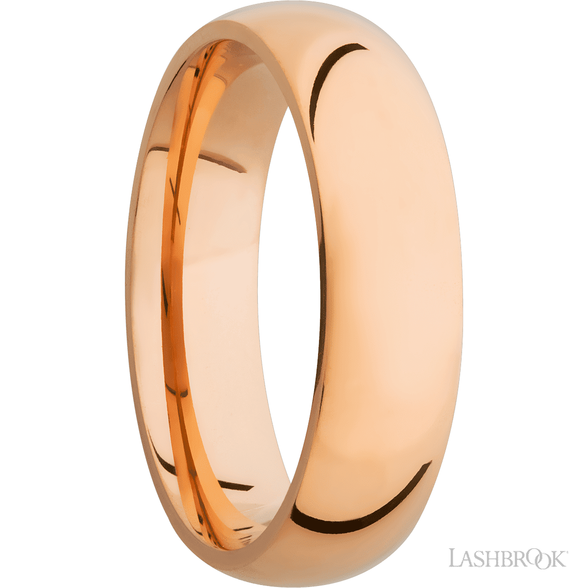 Lashbrook 14K Rose Gold Male Wedding Ring with Polish Finish - Diamonds By Rothschild