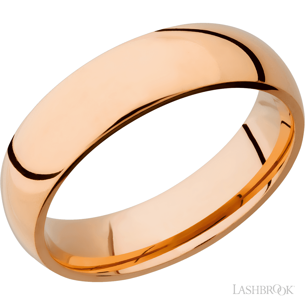 Lashbrook 14K Rose Gold Male Wedding Ring with Polish Finish - Diamonds By Rothschild