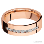Lashbrook 14K Rose Gold Men's Marriage Ring With Beaded Diamonds - Diamonds By Rothschild