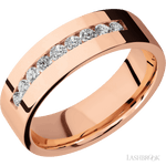 Lashbrook 14K Rose Gold Men's Marriage Ring With Beaded Diamonds - Diamonds By Rothschild