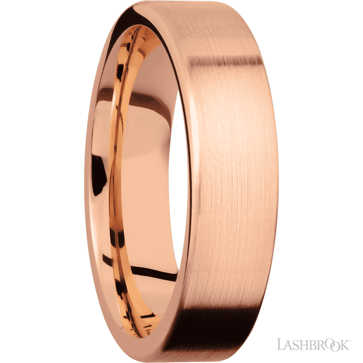 Lashbrook 14K Rose Gold Wedding Band For Him With Satin Finish - Diamonds By Rothschild