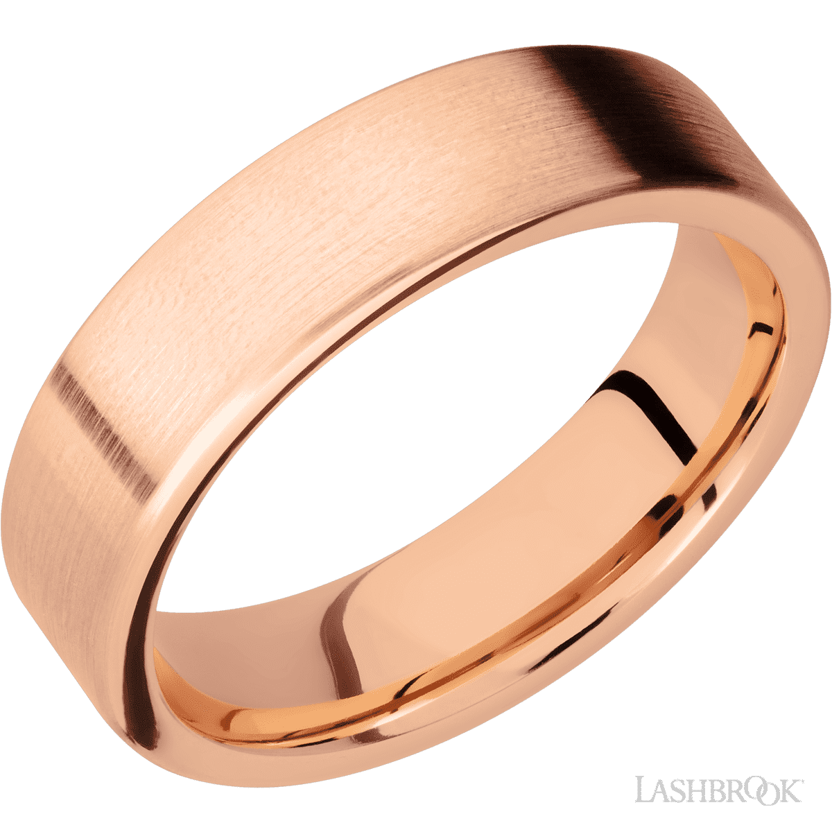Lashbrook 14K Rose Gold Wedding Band For Him With Satin Finish - Diamonds By Rothschild