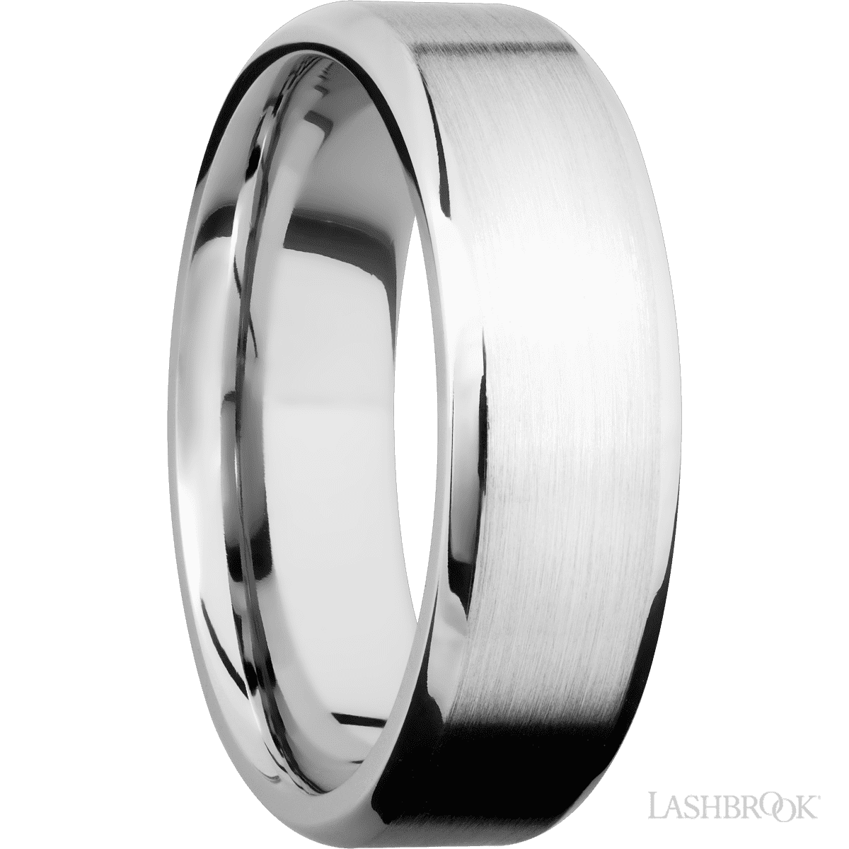 Lashbrook 14K White Gold Male Wedding Ring With Satin, Polish Finish - Diamonds By Rothschild