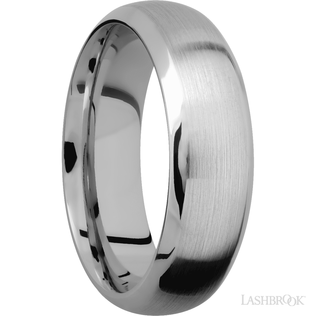 Lashbrook 14K White Gold Marriage Band For Him - Satin, Polish Finish - Diamonds By Rothschild