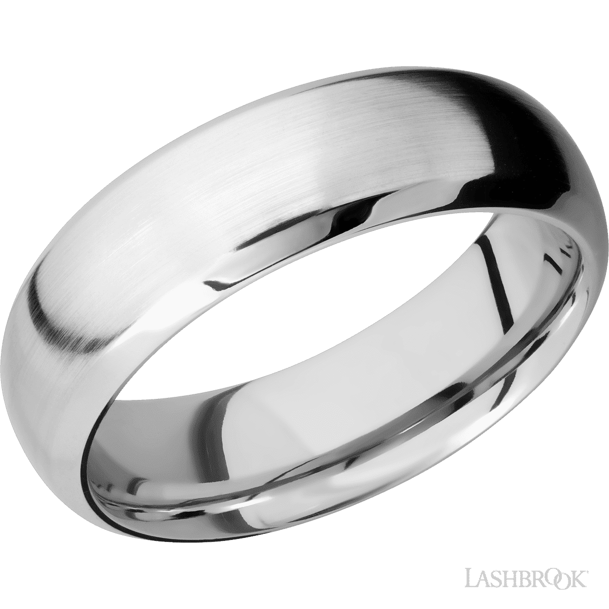 Lashbrook 14K White Gold Marriage Band For Him - Satin, Polish Finish - Diamonds By Rothschild