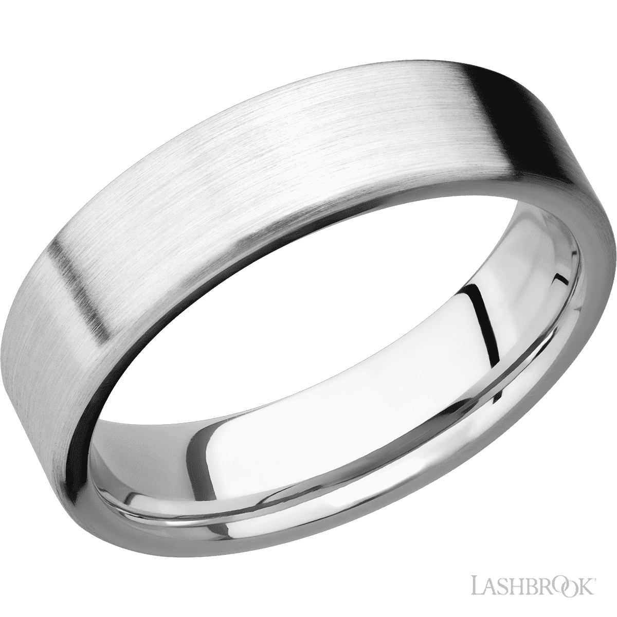 Lashbrook 14K White Gold Marriage Ring For Him With Satin Finish - Diamonds By Rothschild