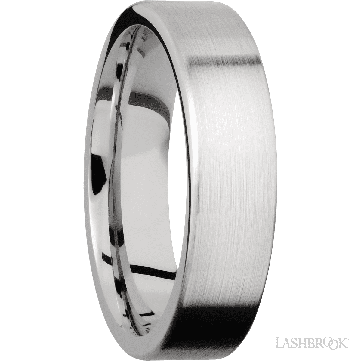 Lashbrook 14K White Gold Marriage Ring For Him With Satin Finish - Diamonds By Rothschild