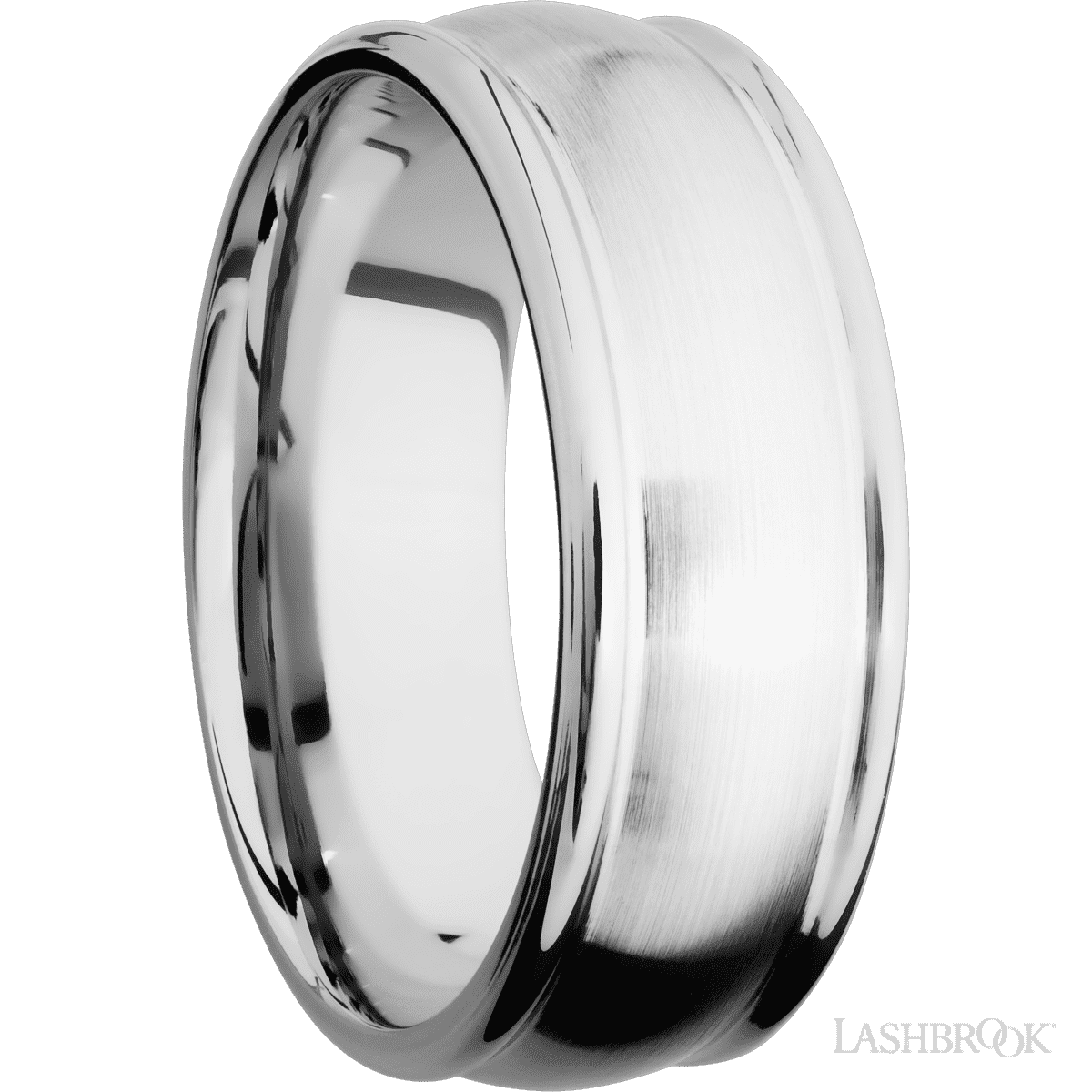 Lashbrook 14K White Gold Men's Marriage Ring With Satin, Polish Finish - Diamonds By Rothschild