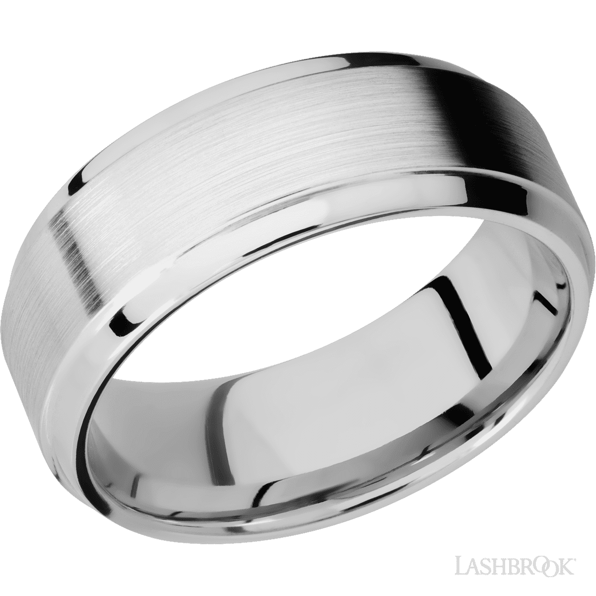 Lashbrook 14K White Gold Wedding Band For Him - Satin, Polish Finish - Diamonds By Rothschild