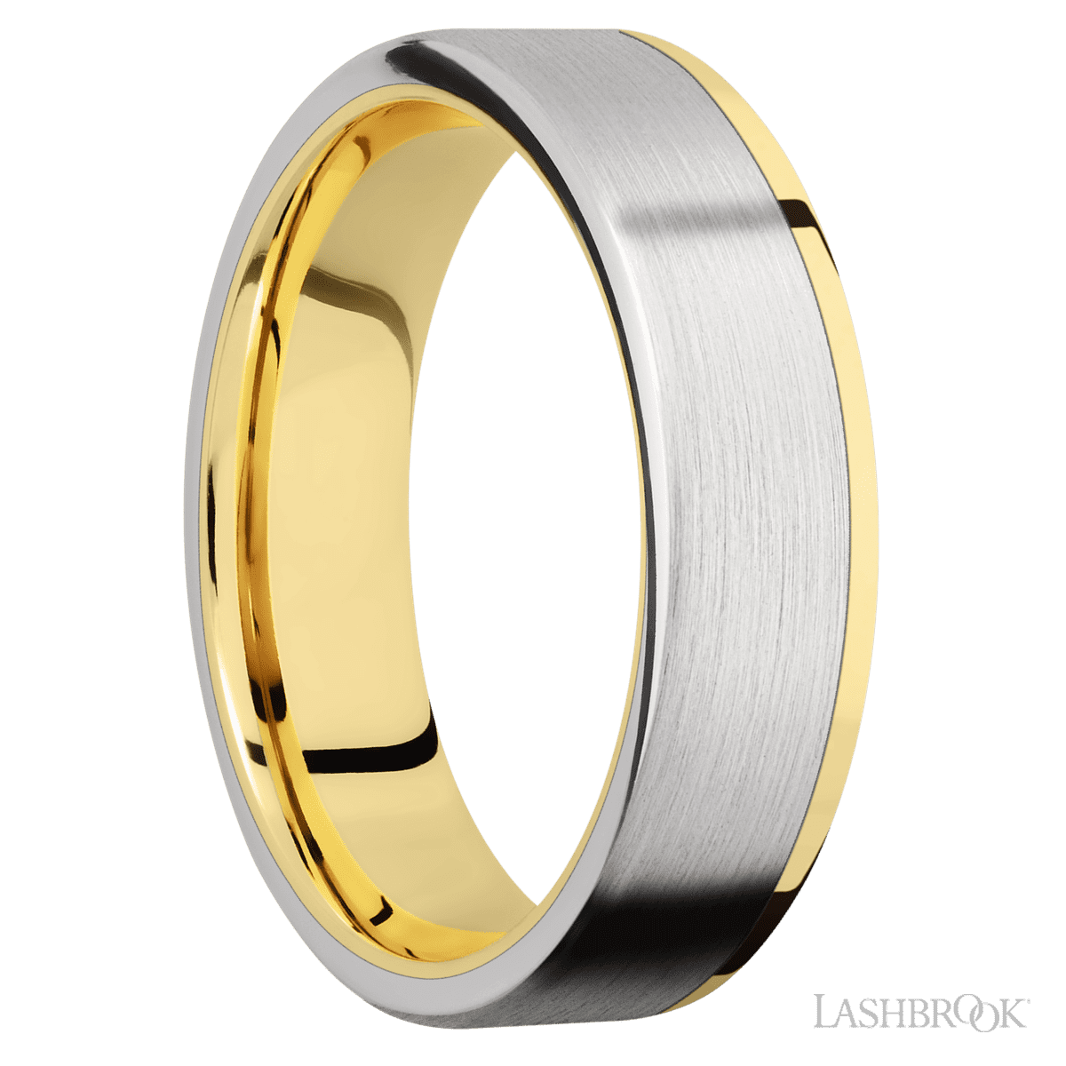 Lashbrook 14K Yellow Gold Male Wedding Band With Cobalt Chrome Inlay - Diamonds By Rothschild