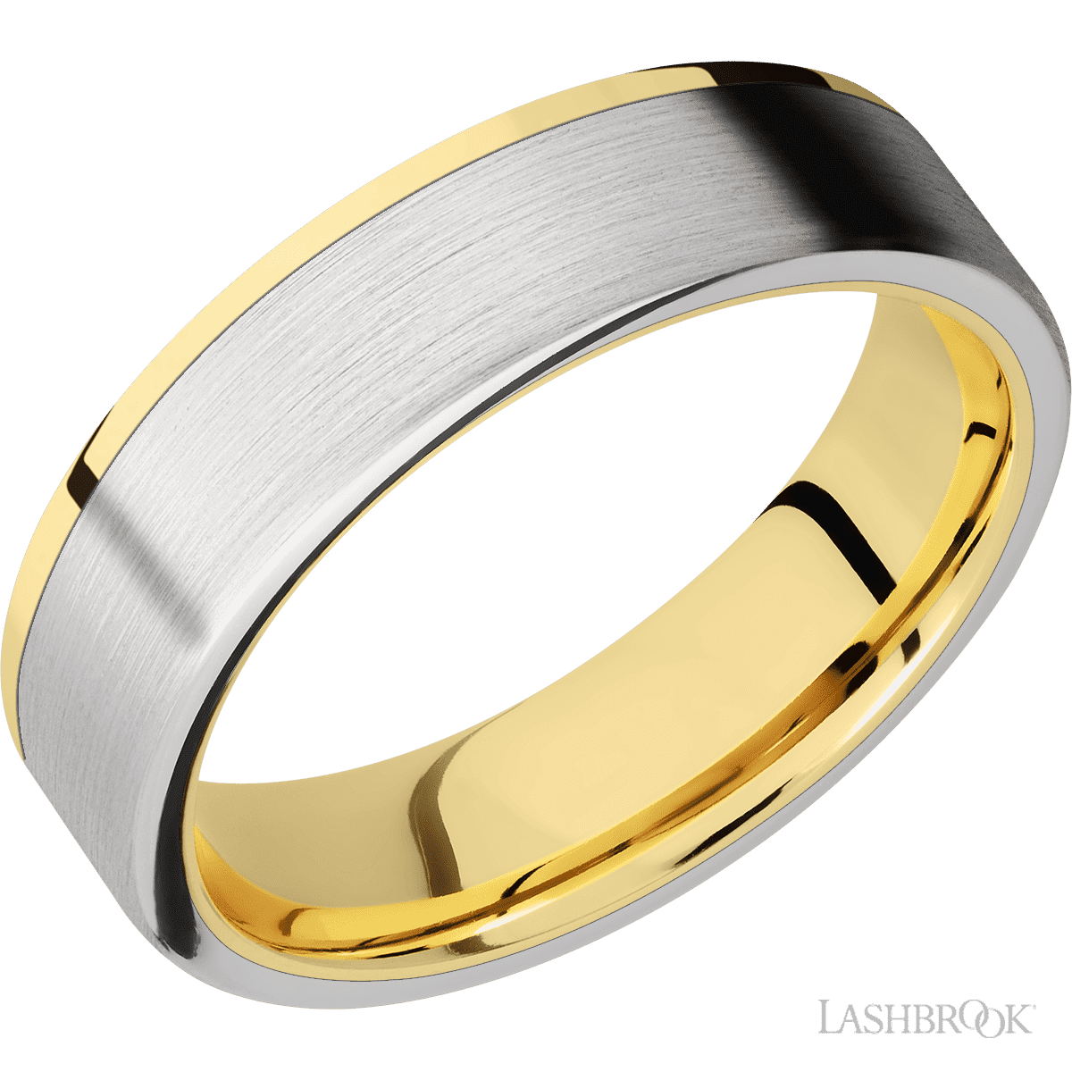Lashbrook 14K Yellow Gold Male Wedding Band With Cobalt Chrome Inlay - Diamonds By Rothschild