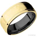 Lashbrook 14K Yellow Gold Male Wedding Band with Hammer and Zirconium - Diamonds By Rothschild