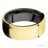Lashbrook 14K Yellow Gold Male Wedding Band with Hammer and Zirconium - Diamonds By Rothschild