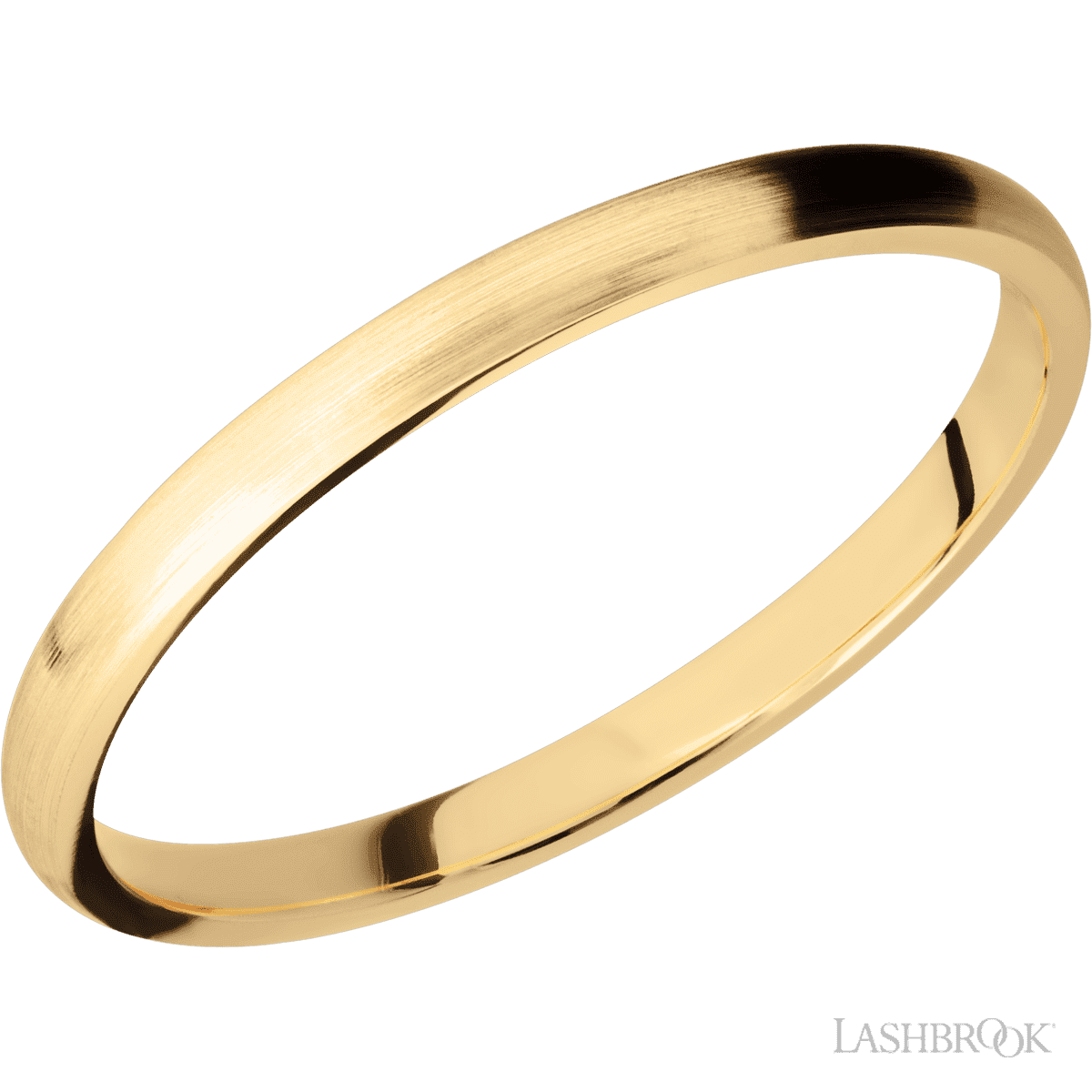 Lashbrook 14K Yellow Gold Male Wedding Band With Satin Finish - Diamonds By Rothschild