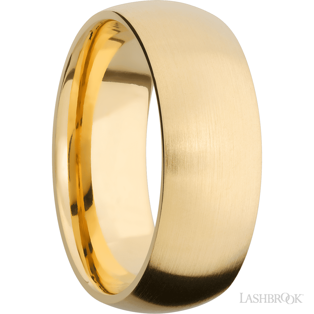 Lashbrook 14K Yellow Gold Men's Marriage Band - Polish, Satin Finish - Diamonds By Rothschild