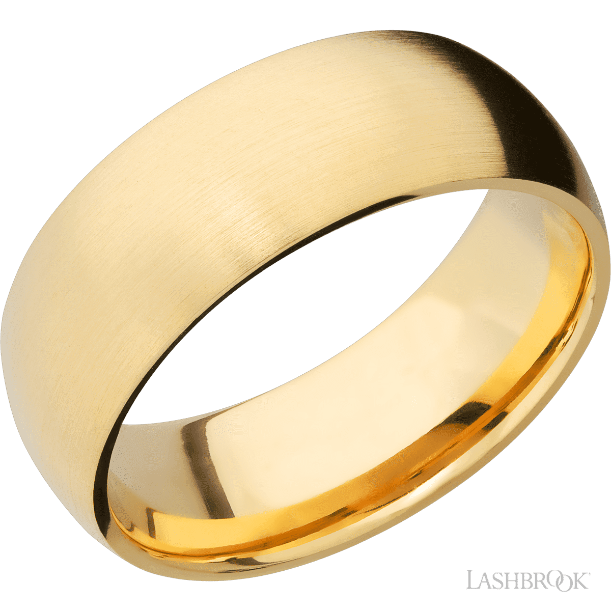 Lashbrook 14K Yellow Gold Men's Marriage Band - Polish, Satin Finish - Diamonds By Rothschild