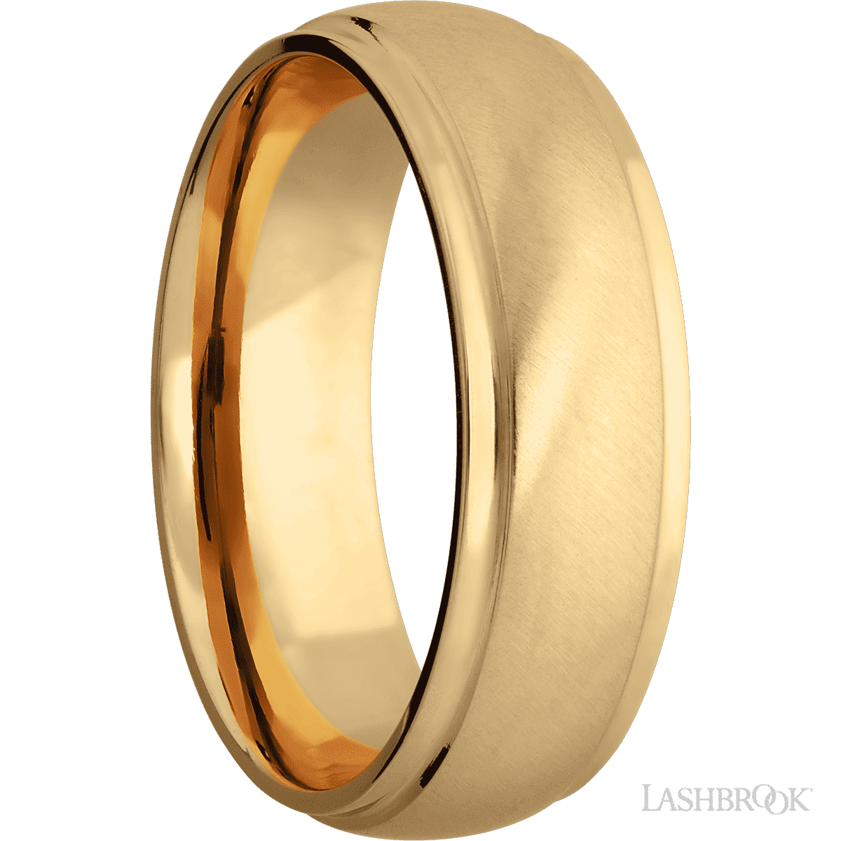 Lashbrook 14K Yellow Gold Men's Marriage Band With Angle Satin Finish - Diamonds By Rothschild