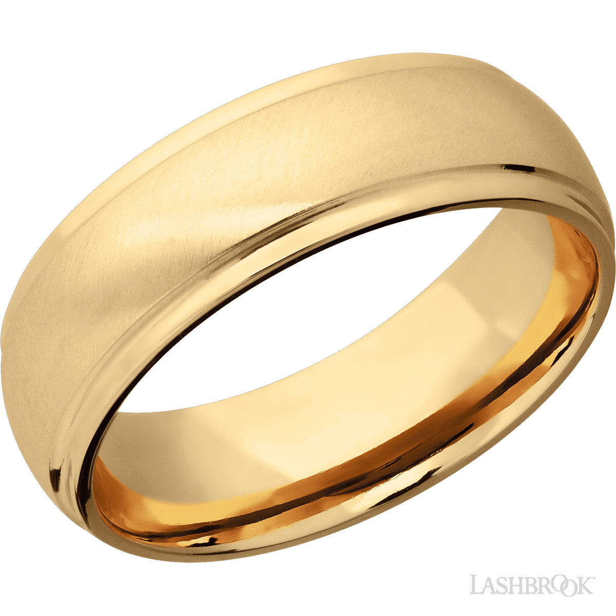 Lashbrook 14K Yellow Gold Men's Marriage Band With Angle Satin Finish - Diamonds By Rothschild