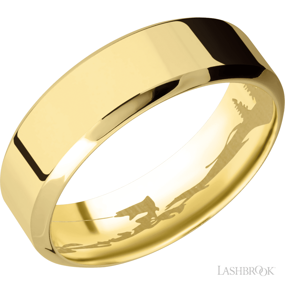 Lashbrook 14K Yellow Gold Men's Marriage Band With Patterned Sleeve - Diamonds By Rothschild