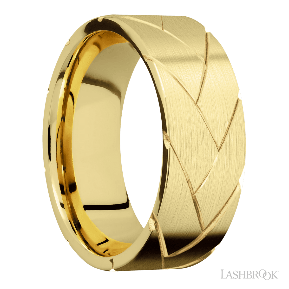 Lashbrook 14K Yellow Gold Men's Marriage Ring With Flat Braid Pattern - Diamonds By Rothschild