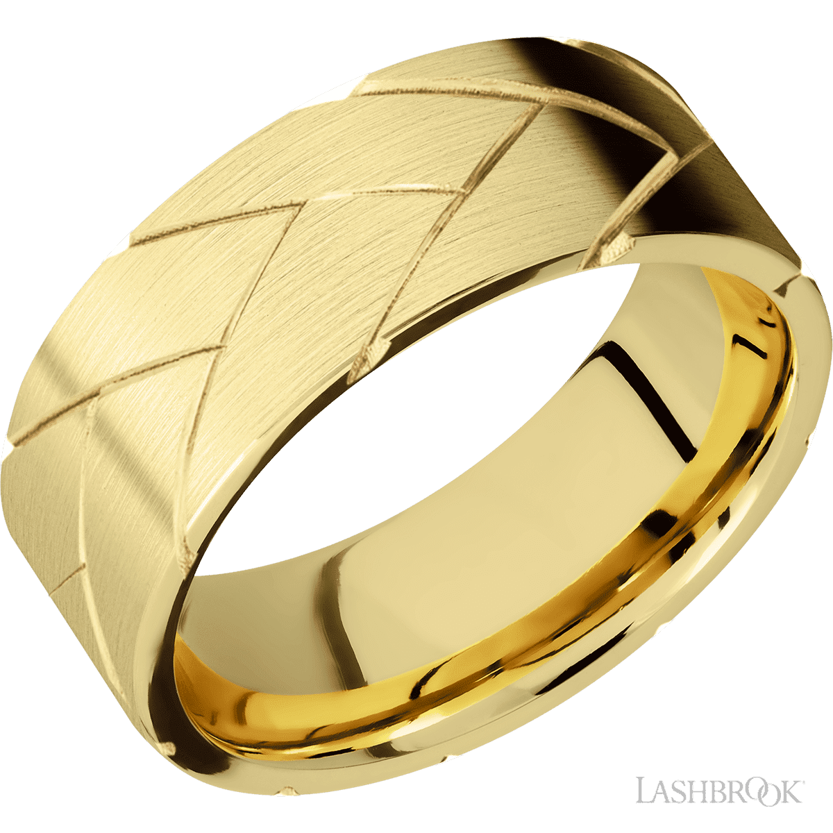 Lashbrook 14K Yellow Gold Men's Marriage Ring With Flat Braid Pattern - Diamonds By Rothschild
