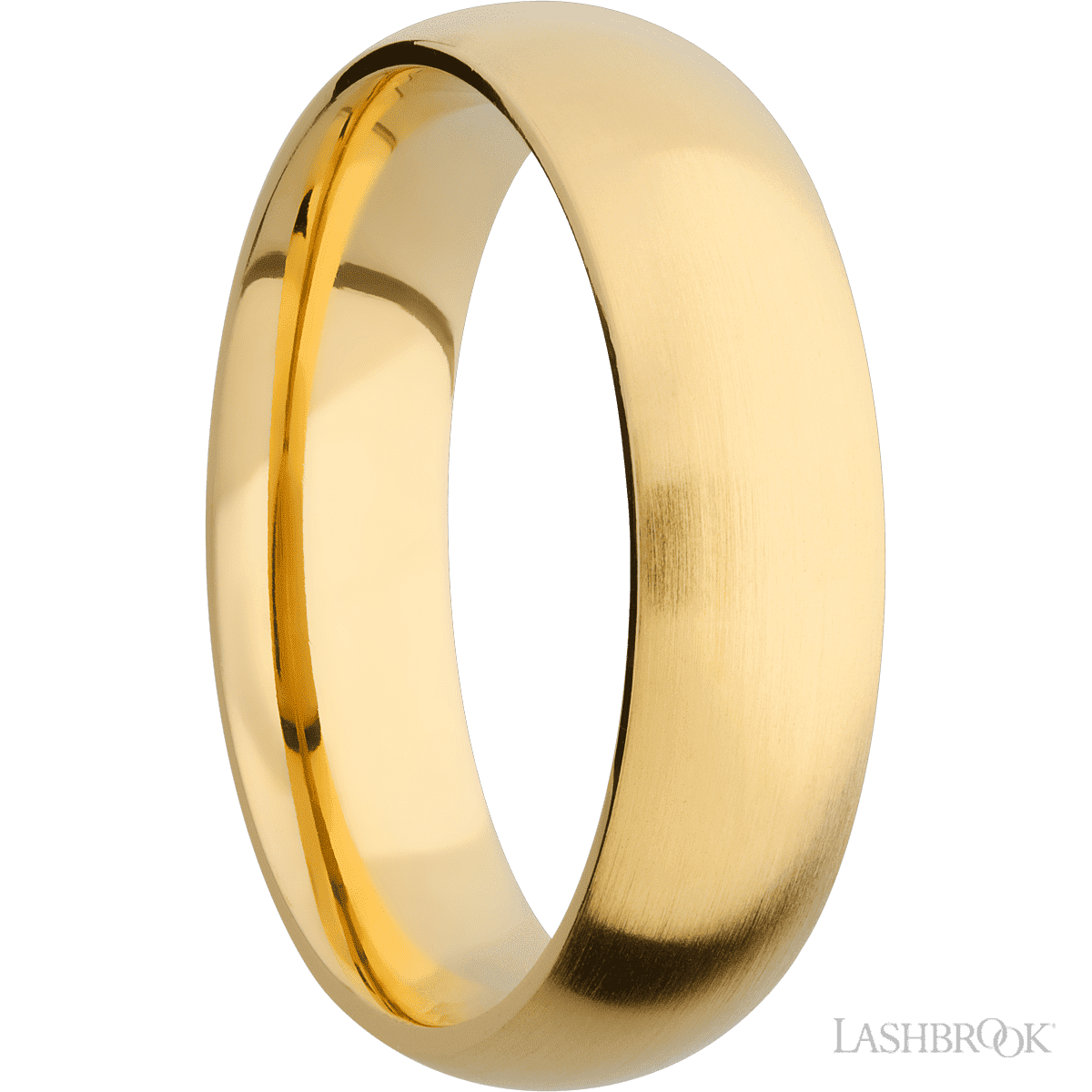 Lashbrook 14K Yellow Gold Men's Marriage Ring With Satin Finish - Diamonds By Rothschild