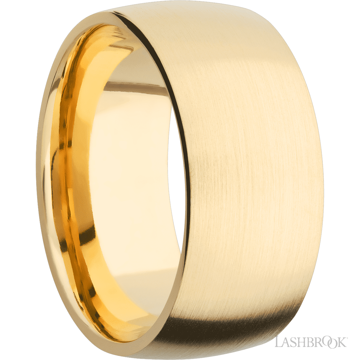 Lashbrook 14K Yellow Gold Men's Marriage Ring With Satin Finish - Diamonds By Rothschild