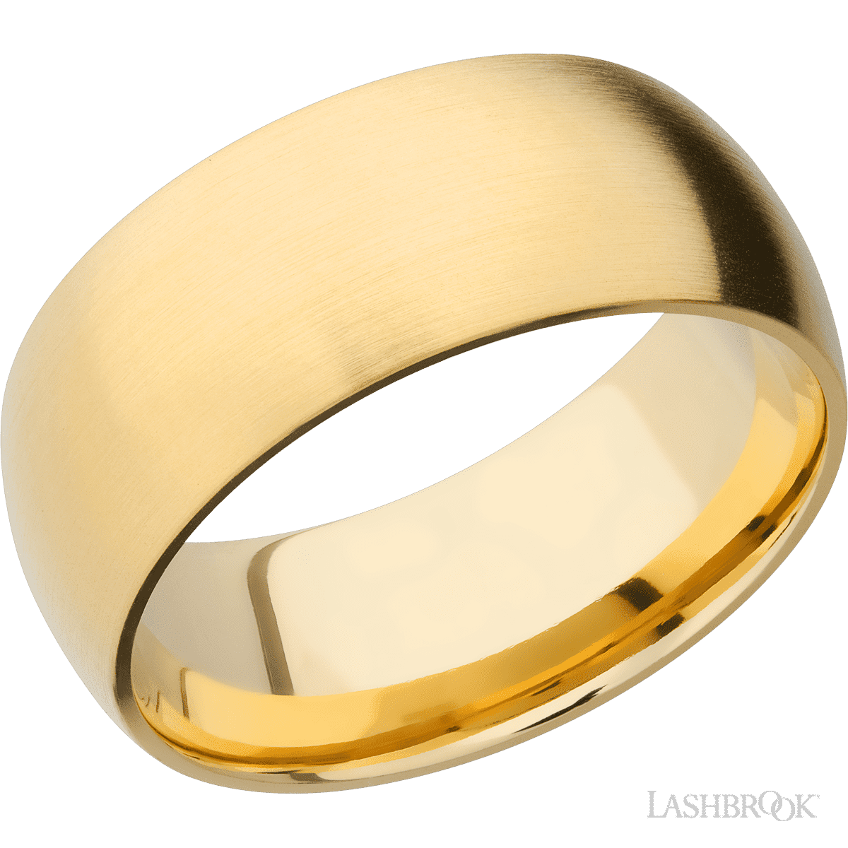 Lashbrook 14K Yellow Gold Men's Marriage Ring With Satin Finish - Diamonds By Rothschild