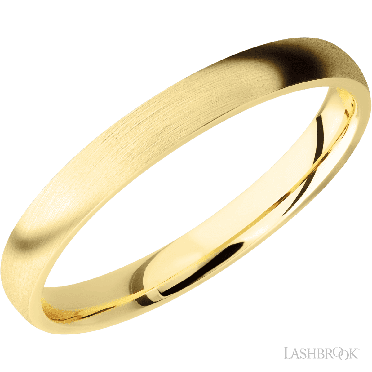 Lashbrook 14K Yellow Gold Men's Marriage Ring With Satin Finish - Diamonds By Rothschild