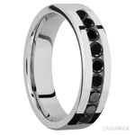 Lashbrook Cobalt Chrome Men's Marriage Band - Beaded Black Diamonds - Diamonds By Rothschild