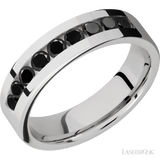 Lashbrook Cobalt Chrome Men's Marriage Band - Beaded Black Diamonds - Diamonds By Rothschild
