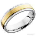 Lashbrook Cobalt Chrome Men's Marriage Band With 14K Yellow Gold Inlay - Diamonds By Rothschild