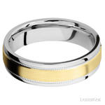 Lashbrook Cobalt Chrome Men's Marriage Band With 14K Yellow Gold Inlay - Diamonds By Rothschild