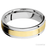 Lashbrook Cobalt Chrome Men's Marriage Band With 14K Yellow Gold Inlay - Diamonds By Rothschild