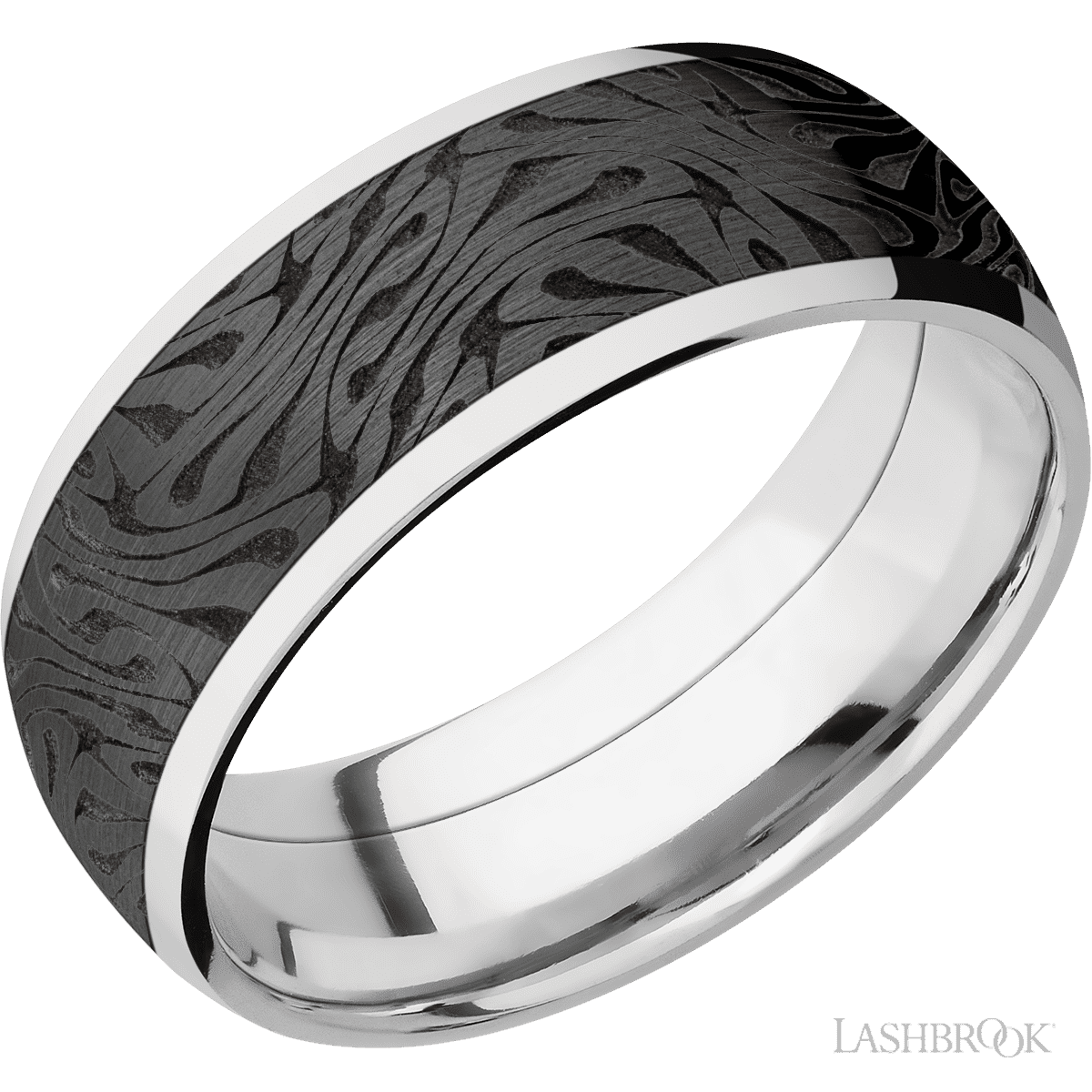 Lashbrook Cobalt Chrome Men's Wedding Ring with Escher Zirconium Inlay - Diamonds By Rothschild