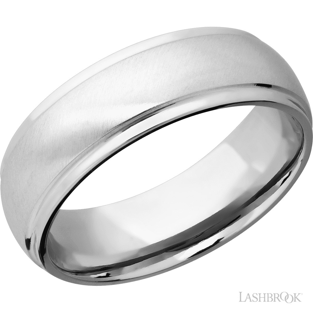 Lashbrook Cobalt Chrome Wedding Band For Him With Angle Satin Finish - Diamonds By Rothschild