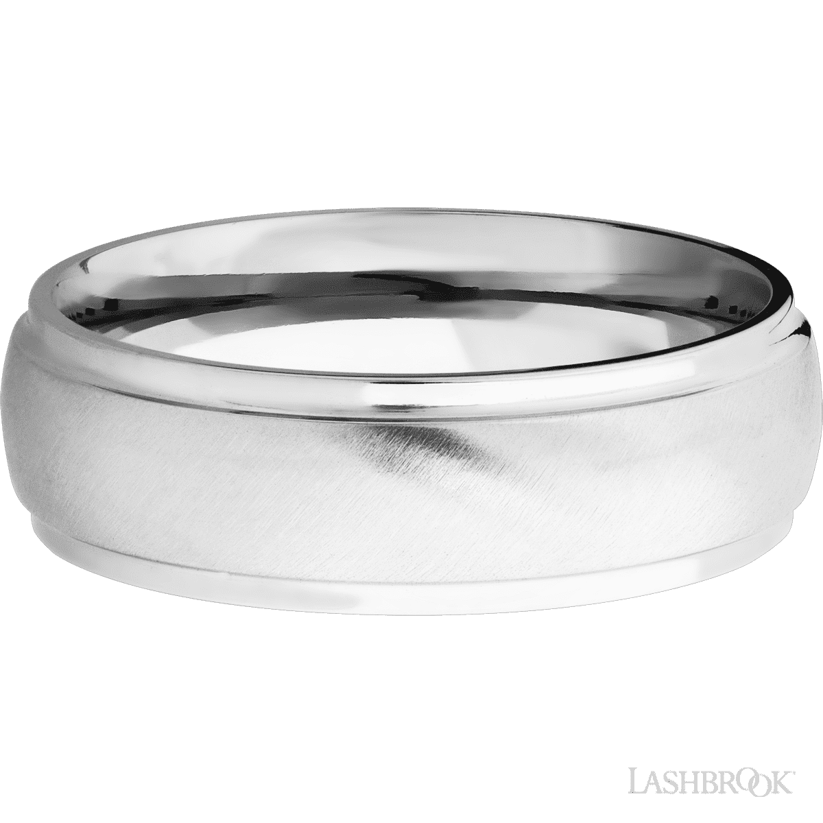 Lashbrook Cobalt Chrome Wedding Band For Him With Angle Satin Finish - Diamonds By Rothschild