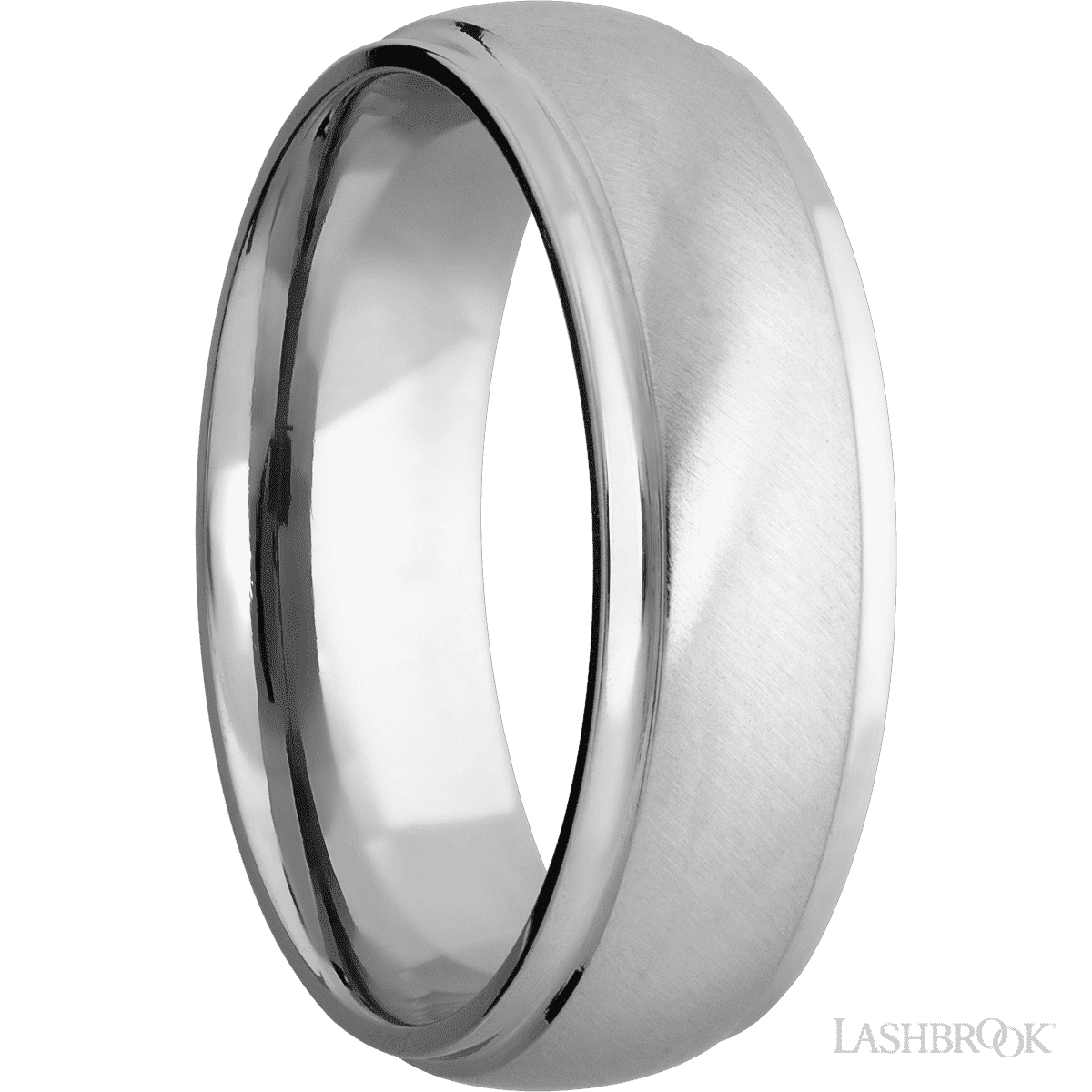 Lashbrook Cobalt Chrome Wedding Band For Him With Angle Satin Finish - Diamonds By Rothschild