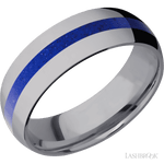 Lashbrook Male Marriage Band with Polish Finish and Lapis Inlay - Diamonds By Rothschild