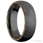 Lashbrook Male Wedding Band With Alaskan Gold Nugget Inlay - Diamonds By Rothschild
