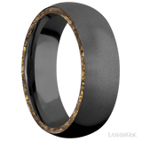 Lashbrook Male Wedding Band With Alaskan Gold Nugget Inlay - Diamonds By Rothschild