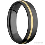 Lashbrook Male Zirconium with Bead Finish and 14K Yellow Gold Inlay - Diamonds By Rothschild