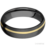 Lashbrook Male Zirconium with Bead Finish and 14K Yellow Gold Inlay - Diamonds By Rothschild