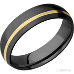 Lashbrook Male Zirconium with Bead Finish and 14K Yellow Gold Inlay - Diamonds By Rothschild