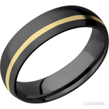 Lashbrook Male Zirconium with Bead Finish and 14K Yellow Gold Inlay - Diamonds By Rothschild