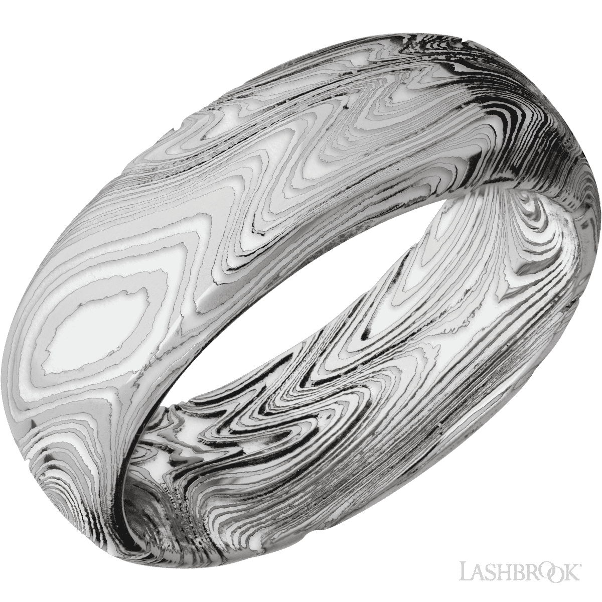 Lashbrook Marble Wedding Band For Him With White Cerakote - Diamonds By Rothschild